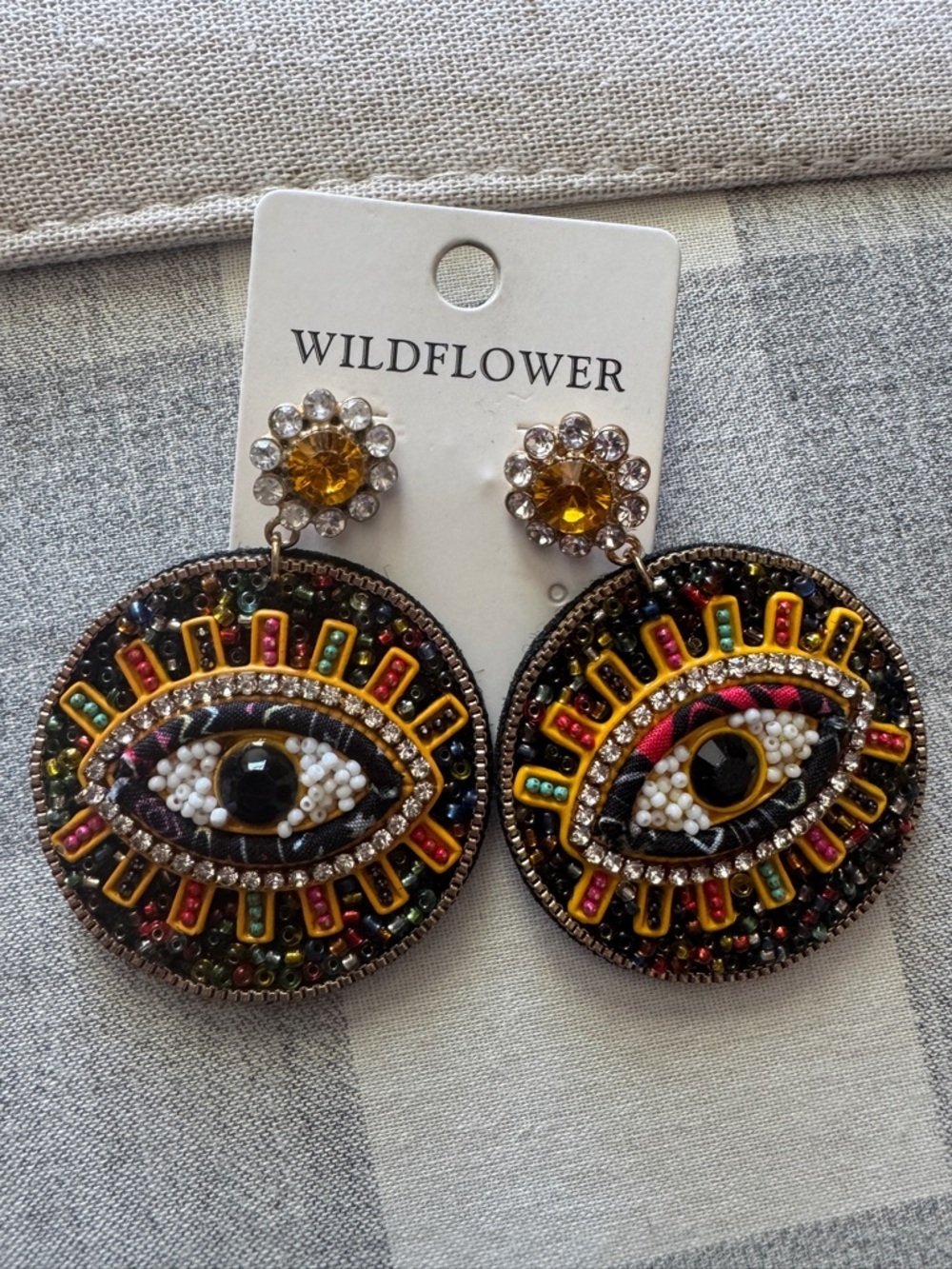 Wildflower Multicolor Beaded Eye Statement Earrings